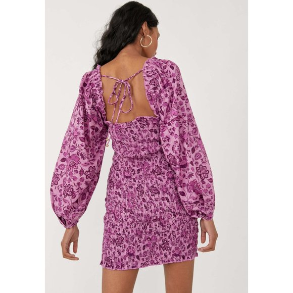 🎉LAST CHANCE🎉 NWT Free People Smock It To Me Mini Dress / Azalea Combo - Picture 3 of 7